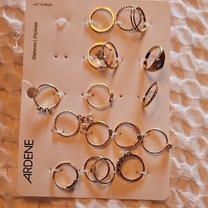 Ardene Gold and Silver Women's Ring Set